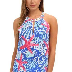 Lilly Pulitzer Resort White She She Shells Silk ROGAN Top -Size M-Starfish